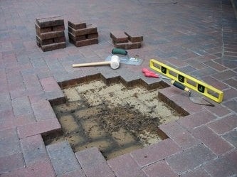 Монтаж тротуарной плитки